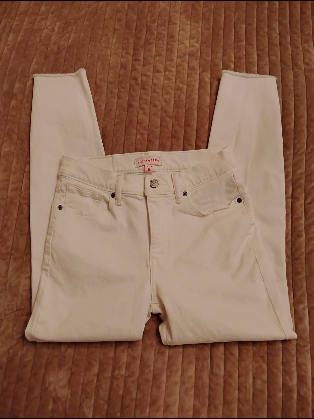 Lucky Brand White Women's Jeans with Branded Button
